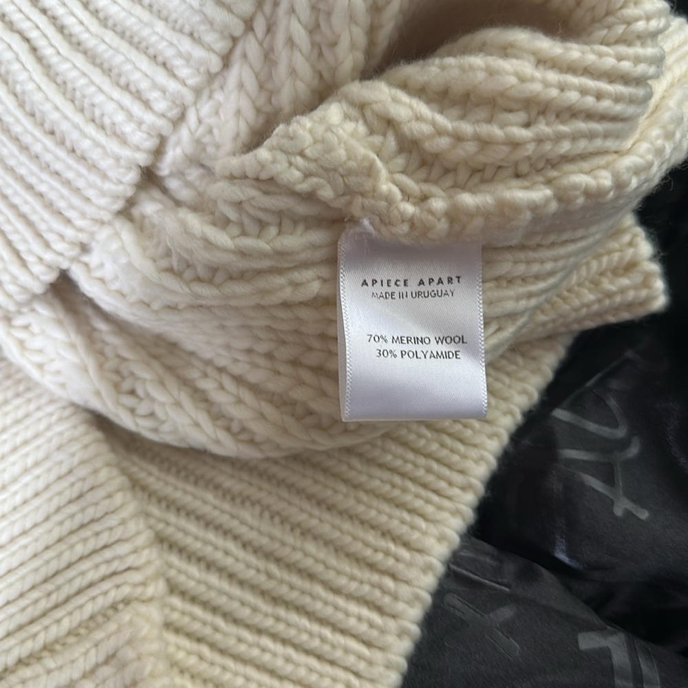 Apiece Apart Ivory Textured Crew Neck Sweater - Picture 7 of 7